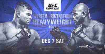 UFC Fight Night Overeem Vs Rozenstruik 12/7/2019 Full Show Online